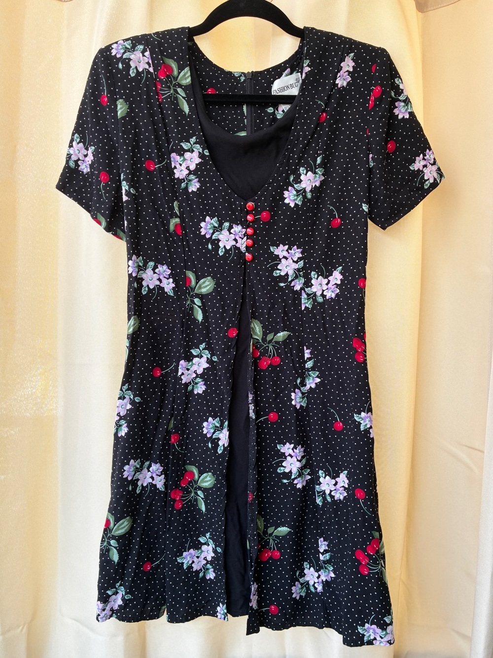 Vintage Y2K/90s Cherry Floral Layered Corset Back Dress Medium